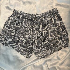 Old Navy Black and White Floral High Waist Shorts